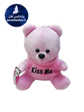 عروسک خرس هودی دار صورتی ارتفاع 15 سانت