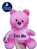 عروسک خرس هودی دار صورتی ارتفاع 30 سانت